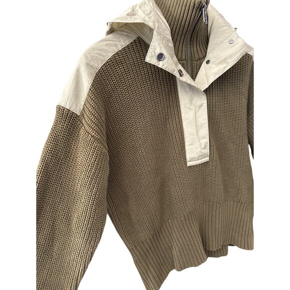 Varley Carter Half Zip True Knit Sweater Dark Olive Mix Size XXS - Picture 10 of 13